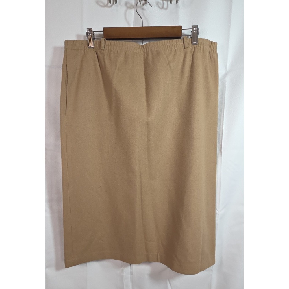 Madison Wool Blend Carmel Brown  Lined Skirt Slit 16